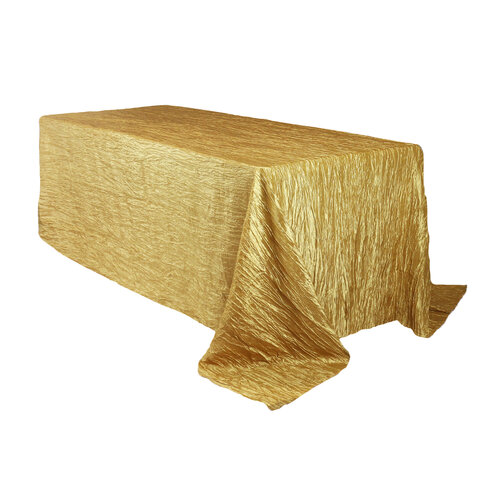 Gold 90 x 132 Inch Rectangular Tablecloth (can be used on 6 Ft or 8 Ft tables)