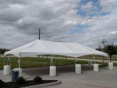 Tent 20x50 Framed W/Water Barrels for Blacktop 