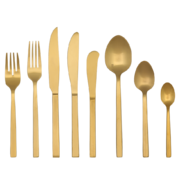 Contemporary Brushed Gold Flatware