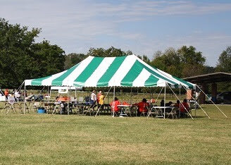 Do it yourself Set of 20 x 30 Pole Tent Striped White & Greenw/5 Tables and 40 Folding Chair White Outdoor and Lap length linens (White, Ivory or Black, Tools Not Included) Staked in the ground Do it yourself Set of 20 x 30 Pole Tent Striped White & Greenw/5 Tables and 40 Folding Chair White Outdoor and Lap length linens (White, Ivory or Black, Tools Not Included) Staked in the ground