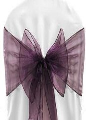 Chair Sashe Organza Color Plum