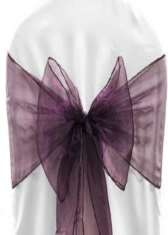 Chair Sashe Organza Color Plum Chair Sashe Organza Color Plum