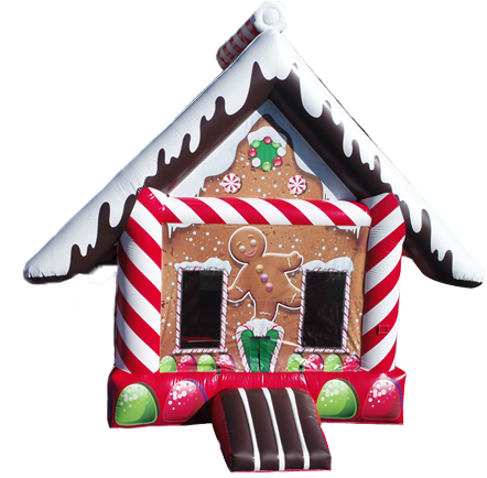 ginger bread bounce house front view