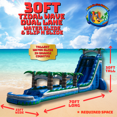 30ft Tidal Wave Dual Lane Water Slide 30ft Tidal Wave Dual Lane Water Slide