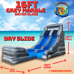 16ft Gray Marble Dry Slide
