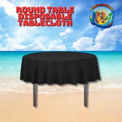 Round Table Black Disposable Tablecloth