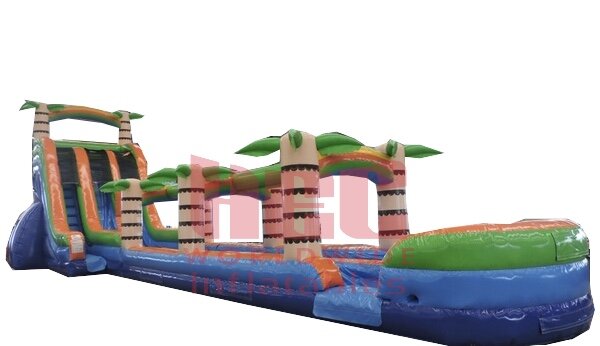 Dual Lane Tropical Slide with Slip and Slide