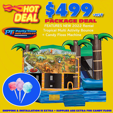 Happy Birthday Tropical Bounce House Combo Happy Birthday Tropical Bounce House Combo
