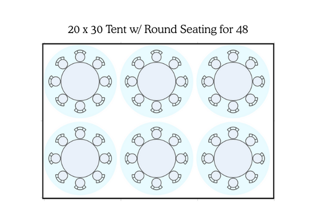 20×30 Tent Package – Round Seating for 48 20×30 Tent Package – Round Seating for 48