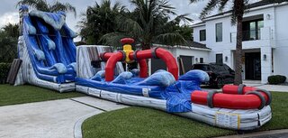 25' Tall - Hoover Dam Dual Lane Water Slide w/ Slip n Slide