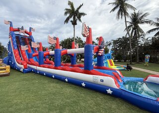 30' Tall - Stars and Stripes Water Slide dual lane