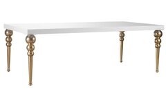 Karrington's White Acrylic Table Gold Legs