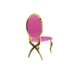 Cross Leg O Back Chair Hot Pink 