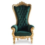 Emerald Green Velvet/Gold Trim Throne