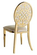 Medallion Pattern O Back Gold Chair