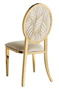 Leaf Pattern O Back Gold Chair