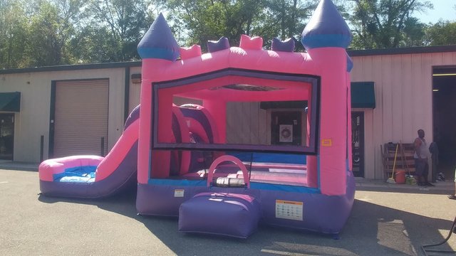Princess Castle bounce house, slide, pool, hoop combo. Wet or dry. 