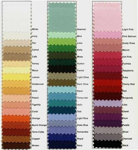 Linen Color Chart Linen Color Chart