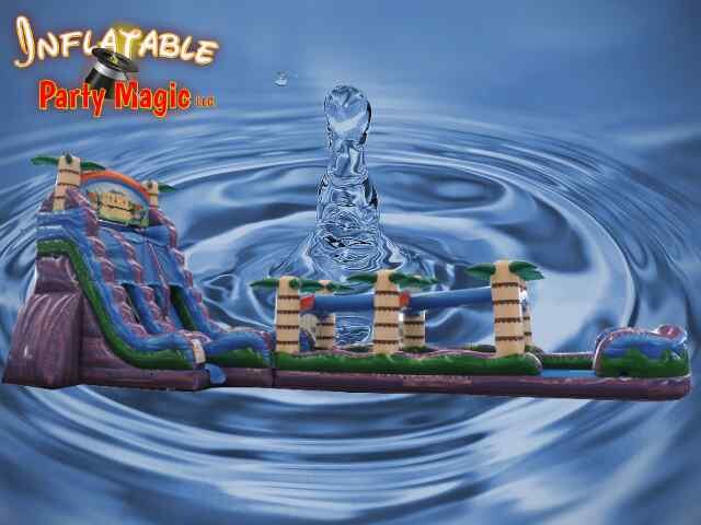 22 ft. TIki Plunge Dual Laned Water Slide with Slip N Slide Landing - 2 piece watersllide 22 ft. TIki Plunge Dual Laned Water Slide with Slip N Slide Landing - 2 piece watersllide