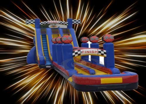 24 ft. Twin Turbo Dual Laned Waterslide with Slip N Slide Landing - 2 piece waterslide 24 ft. Twin Turbo Dual Laned Waterslide with Slip N Slide Landing - 2 piece waterslide