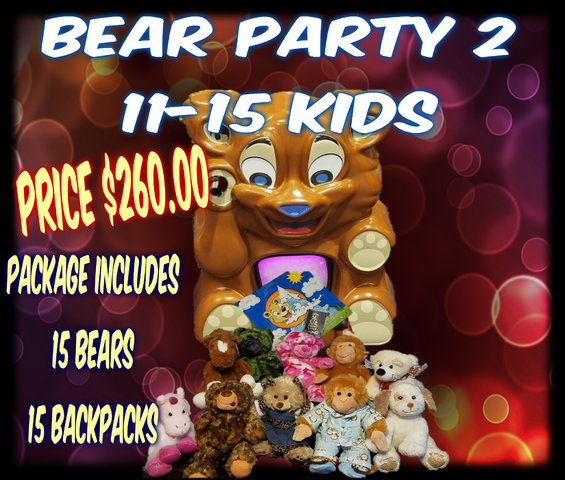 Bear Party Package 2- 11-15 kids Bear Party Package 2- 11-15 kids