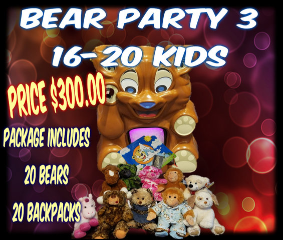Bear Party Package 3- 20 kids Bear Party Package 3- 20 kids