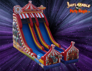 22 Foot Tall Midway Carnival Dual Lane Dry Slide 22 Foot Tall Midway Carnival Dual Lane Dry Slide