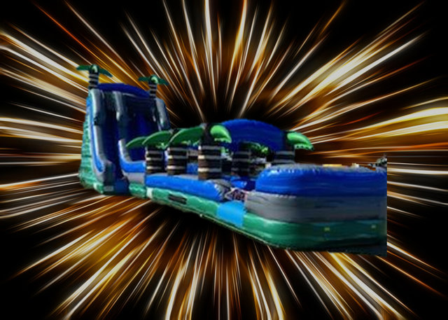 22 ft. Tropical Explosion Dual Laned Waterslide with Slip N Slide Landing - 2 piece watersllide 22 ft. Tropical Explosion Dual Laned Waterslide with Slip N Slide Landing - 2 piece watersllide