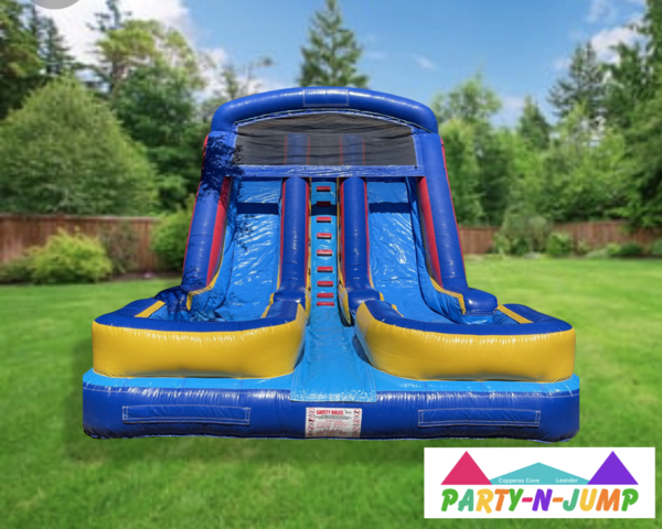 18 Foot Dual Lane Slide WET or DRY 2E DELIVERY ONLY 4 Hour Rental 18 Foot Dual Lane Slide WET or DRY 2E DELIVERY ONLY 4 Hour Rental