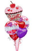 Valentine's Day Sweet Cupcake Balloon Bouquet Valentine's Day Sweet Cupcake Balloon Bouquet