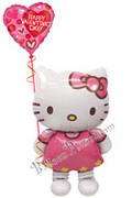 Valentine's Day Hello Kitty Airwalker Balloon Bouquet Valentine's Day Hello Kitty Airwalker Balloon Bouquet