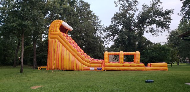 22 Ft Dual Lane Lava Slide with 30 Ft Long Slip and slide with Pool!