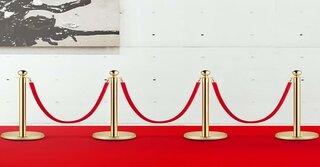 Brass Stancions with red carpet