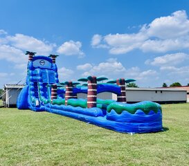 27' Dual Lane Blue Hurricane with Slip N Slide