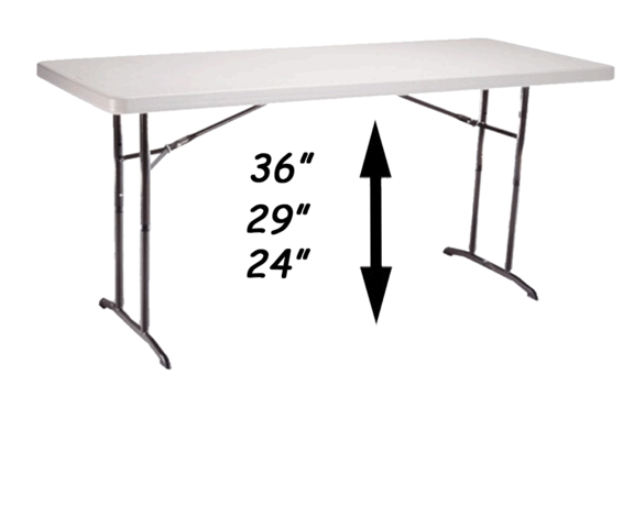 Table- 6ft Adjustable Height 