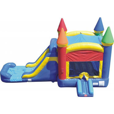 Multicolor Castle Combo Single Lane Wet With Splash Pad