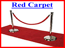 Red Carpet, Chrome Stanchions, Ropes