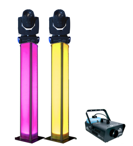 2 Moving Head Hybrid Spot Wash Beam on Truss Stands with Fog 2 Moving Head Hybrid Spot Wash Beam on Truss Stands with Fog
