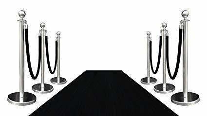 3x15 Ft Black Carpet Rental, 8 Stanchion and 6 Black Velvet Rope Package 3x15 Ft Black Carpet Rental, 8 Stanchion and 6 Black Velvet Rope Package