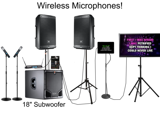 Ultra Digital Karaoke Rental with TV, Wireless Mics, and Subwoofer