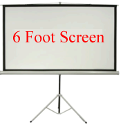 Indoor Projection Screen, 6 Foot Diagonal 16:9