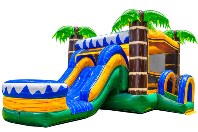 Tropical Bounce House Dry Slide Combo Tropical Bounce House Dry Slide Combo