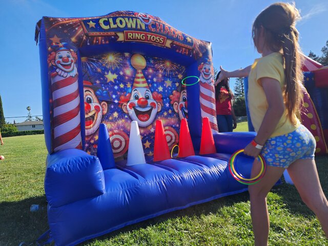 clown chaos carnival ring toss