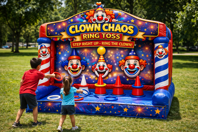 clown chaos carnival ring toss