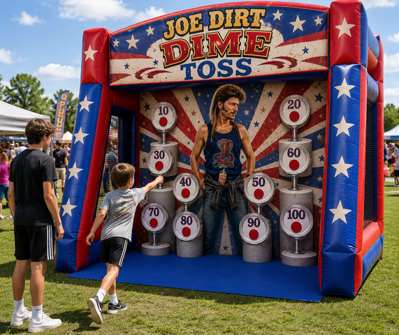 joe dirt dime toss carnival game