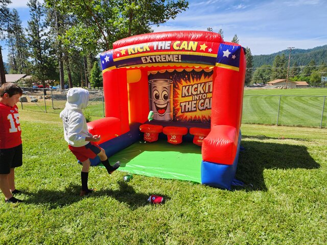 kick the can extreme inflatable carnival game