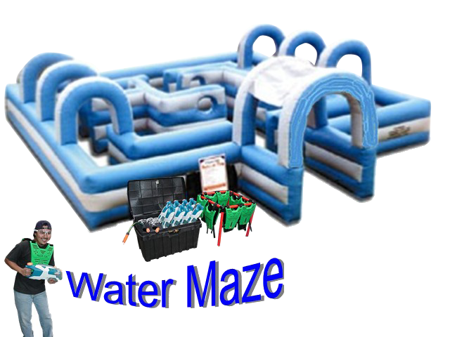 water tag blow up maze rentals