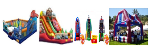  2. Kids Carnival Package -  Finding nemo playzone, Cars slide, 3 in 1 Sports Zone, Carnival Booth w/12 games, 3 generators