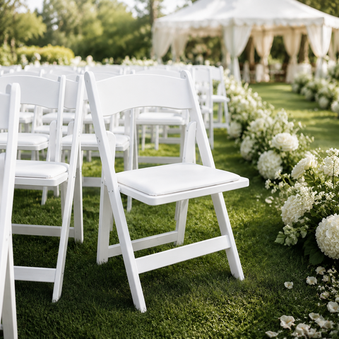 White Resin Padded Folding Chair White Resin Padded Folding Chair