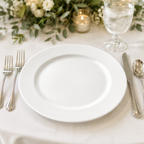 11” Classic White Porcelain Dinner Plate 11” Classic White Porcelain Dinner Plate